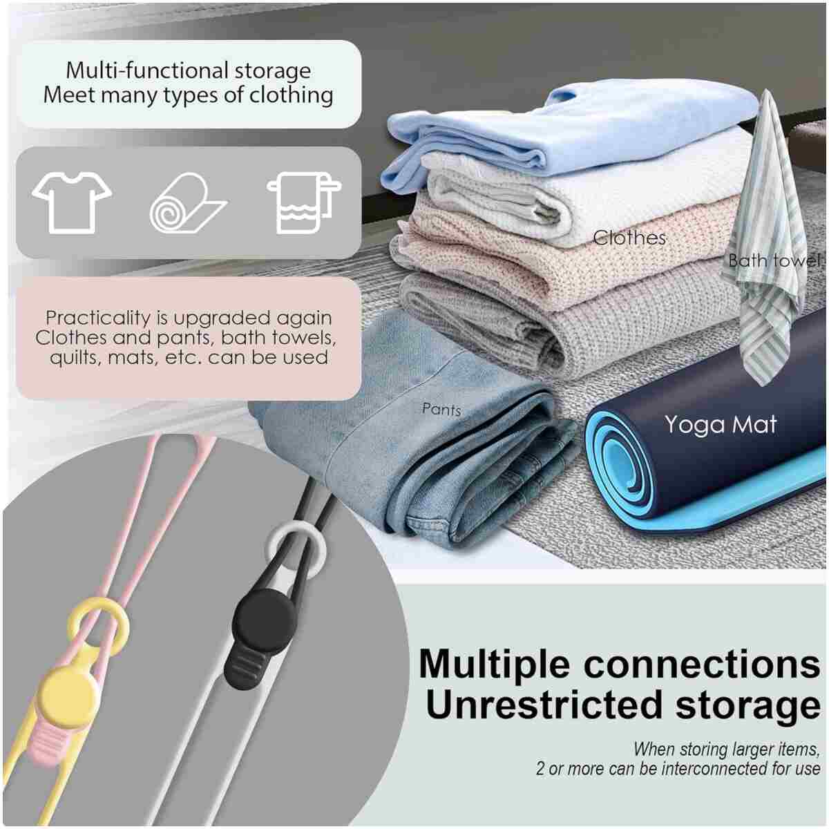 Nearockle 24Pcs Silicone Cable Straps Cord Organizer for Bundling Earphone, Phone Charger, Computer Cords, Reusable Cable Ties Wire Organizer in Home,Office,Kitchen,School (4...
