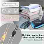 Nearockle 24Pcs Silicone Cable Straps Cord Organizer for Bundling Earphone, Phone Charger, Computer Cords, Reusable Cable Ties Wire Organizer in Home,Office,Kitchen,School (4...