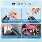NEENCE Dog Tartar Remover for Teeth, Dog Tooth Brushing Kit with LED Light, Pet Ultrasonic Cleaner, Teeth Cleaning for Pet Dental Care, Black