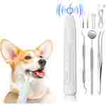 NEENCE Dog Tartar Remover for Teeth, Dog Tooth Brushing Kit with LED Light, Pet Ultrasonic Cleaner, Teeth Cleaning for Pet Dental Care, Black