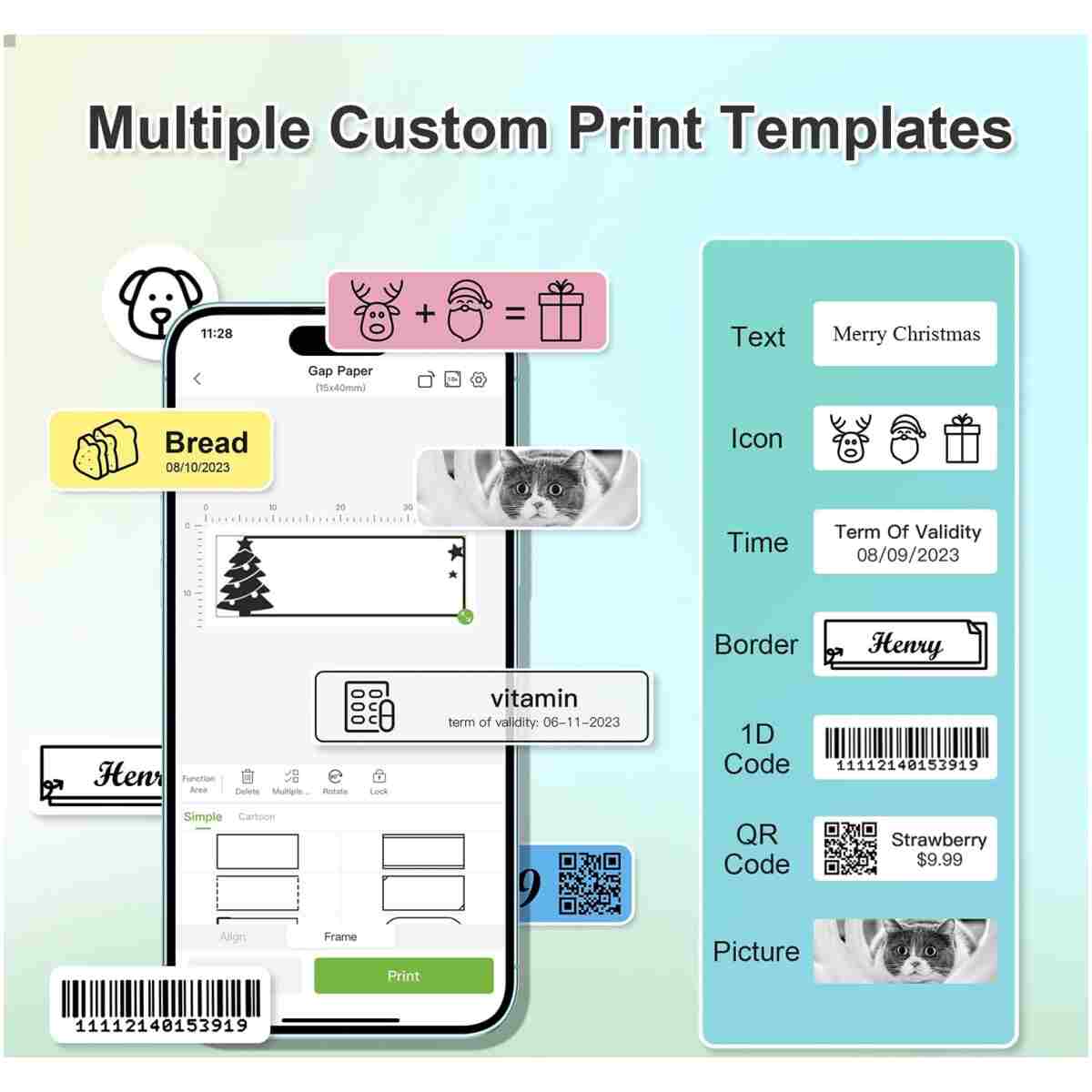 Nelko Label Maker Machine with Tape, P21 Bluetooth Label Printer, Wireless Mini Label Makers with Multiple Templates for Organizing Office Home, White