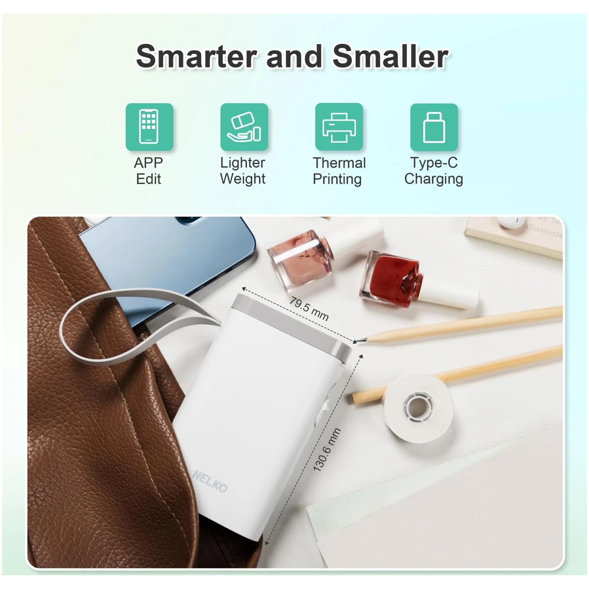 Nelko Label Maker Machine with Tape, P21 Bluetooth Label Printer, Wireless Mini Label Makers with Multiple Templates for Organizing Office Home, White