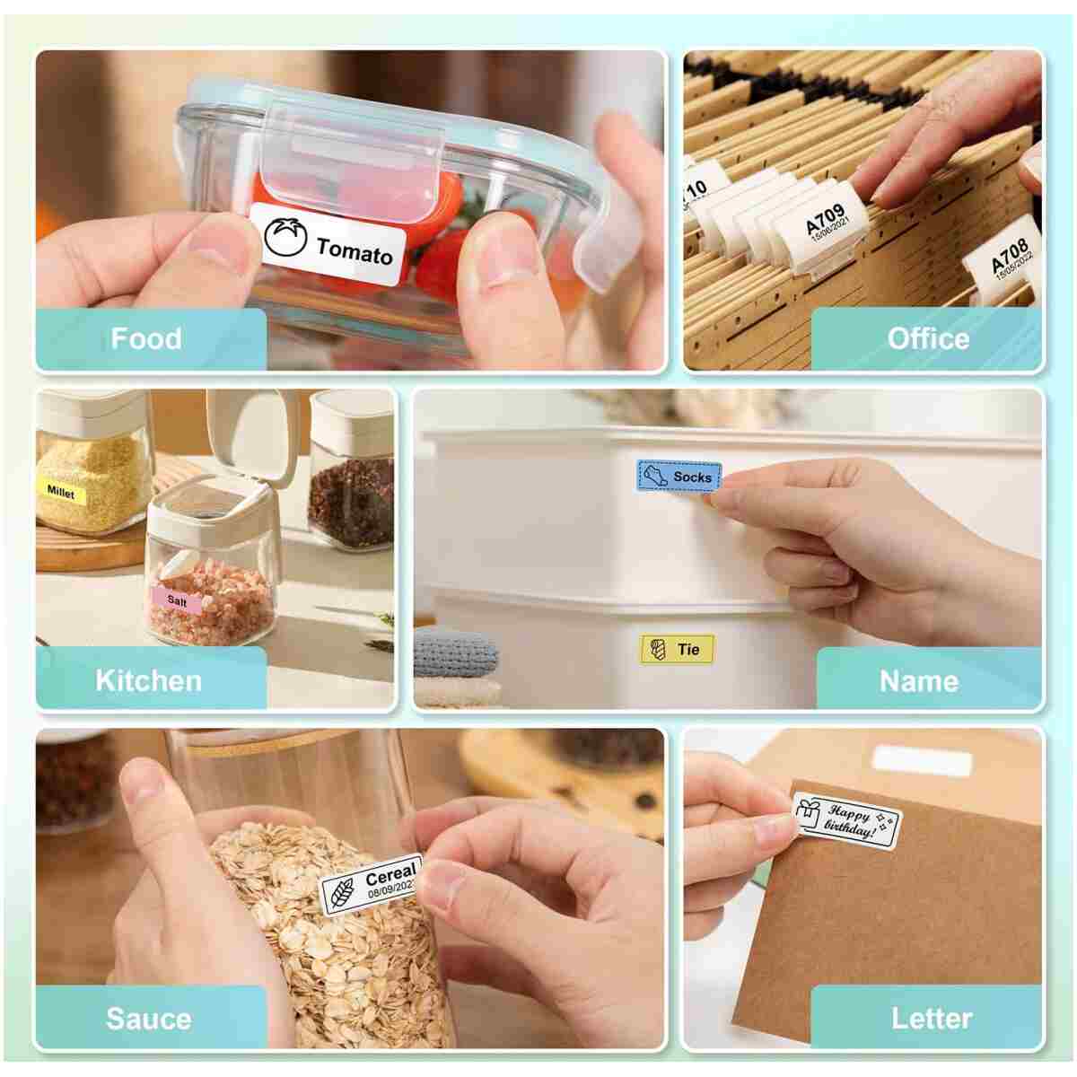 Nelko Label Maker Machine with Tape, P21 Bluetooth Label Printer, Wireless Mini Label Makers with Multiple Templates for Organizing Office Home, White