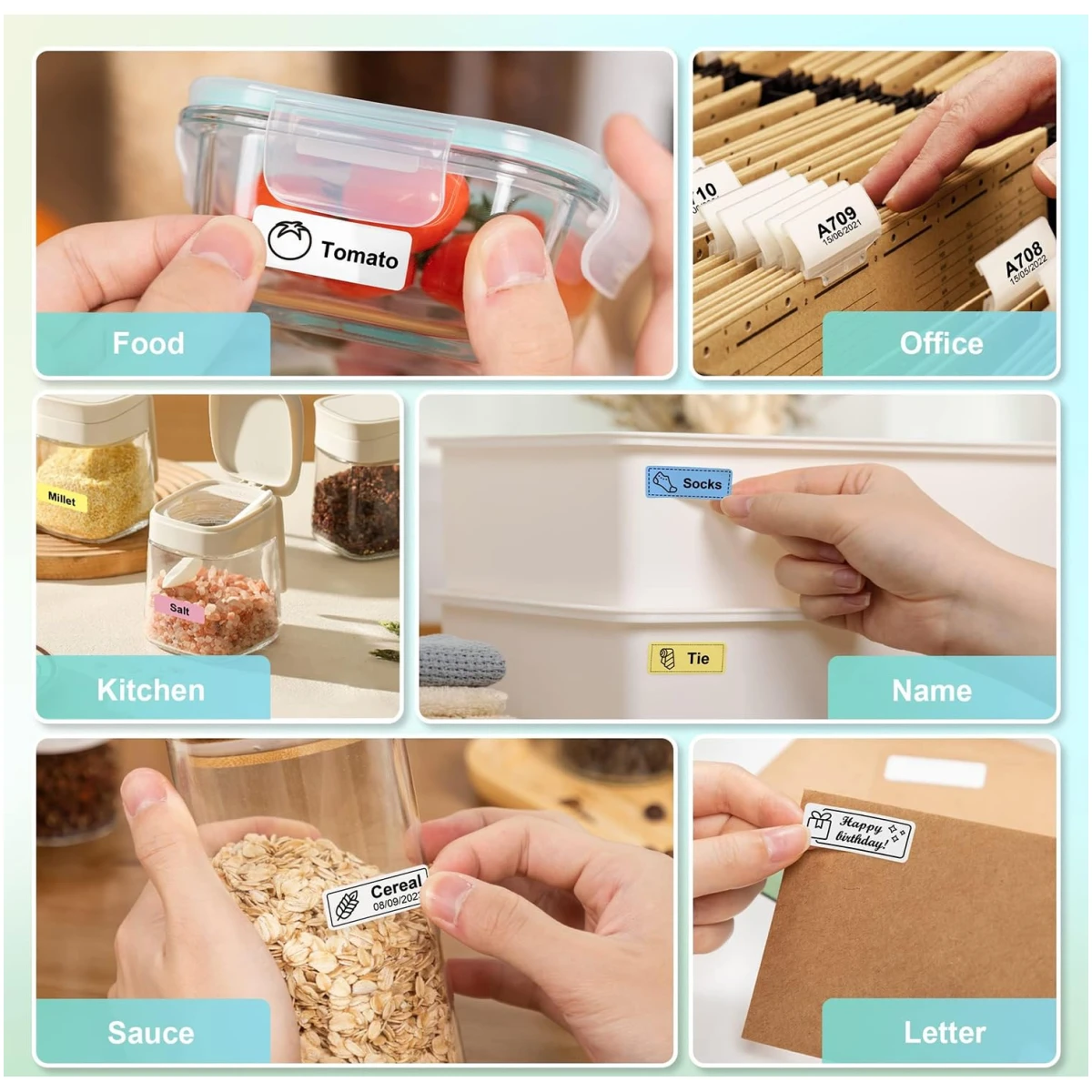 Nelko Label Maker Machine with Tape, P21 Bluetooth Label Printer, Wireless Mini Label Makers with Multiple Templates for Organizing Office Home, White