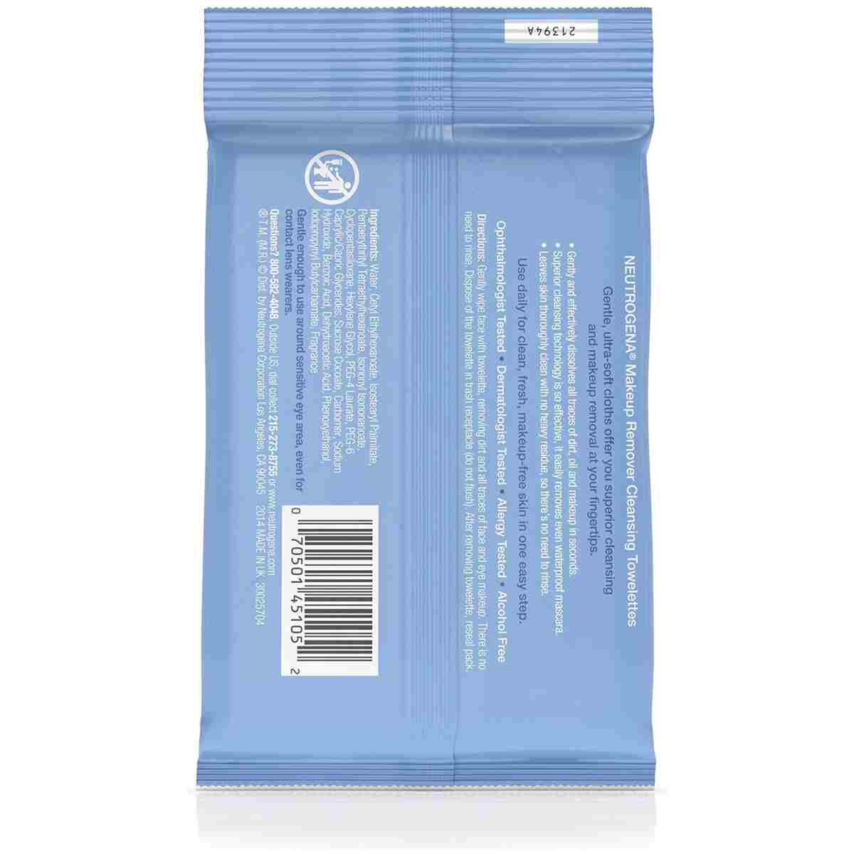 Neutrogena Make-Up Remover Cleansing Towelettes, 7 Count, Packaging May Vary