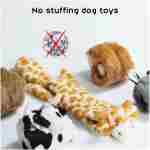 Nocciola Dog Squeaky Toys, 5 PCS Crinkle Plush Dog Toys, No Stuffing Dog Toys for Small Medium Large Dogs, Stuffless Puppy Toys for Boredom