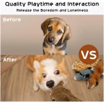 Nocciola Dog Squeaky Toys, 5 PCS Crinkle Plush Dog Toys, No Stuffing Dog Toys for Small Medium Large Dogs, Stuffless Puppy Toys for Boredom