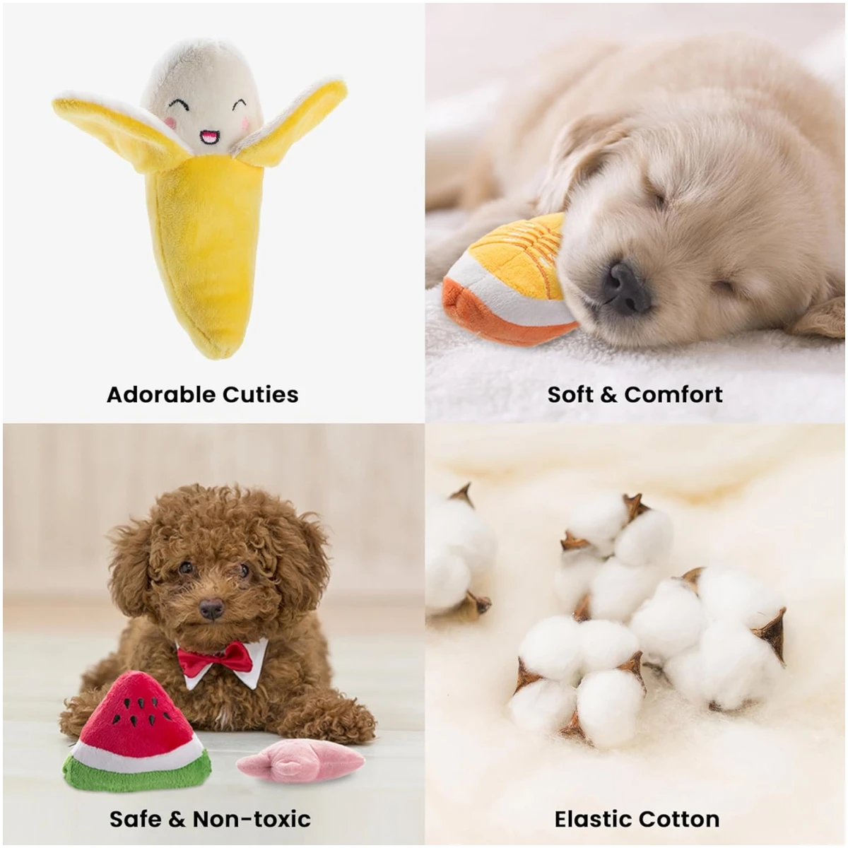 Nocciola Dog Squeaky Toys, Plush Small Dog Toys for Dogs, Stuffed Dog Toys with Squeakers,12 pcs Puppy Toys with a Carrying Bag for Small Medium Size Dogs