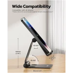 Nulaxy Dual Folding Cell Phone Stand, Fully Adjustable Foldable Desktop Phone Holder Cradle Dock Compatible with Phone 16 15 14 13 12 11 Pro Xs Xs Max Xr X 8, Nintendo Switch,...