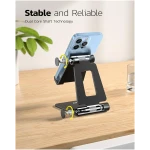 Nulaxy Dual Folding Cell Phone Stand, Fully Adjustable Foldable Desktop Phone Holder Cradle Dock Compatible with Phone 16 15 14 13 12 11 Pro Xs Xs Max Xr X 8, Nintendo Switch,...