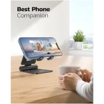 Nulaxy Dual Folding Cell Phone Stand, Fully Adjustable Foldable Desktop Phone Holder Cradle Dock Compatible with Phone 16 15 14 13 12 11 Pro Xs Xs Max Xr X 8, Nintendo Switch,...