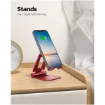 Nulaxy Dual Folding Cell Phone Stand, Fully Adjustable Foldable Desktop Phone Holder Cradle Dock Compatible with Phone 16 15 14 13 12 11 Pro Xs Xs Max Xr X 8, Nintendo Switch,...