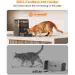 oneisall Automatic Cat Feeder, WiFi Rechargeable Cordless Pet Feeder, 100 Day Battery Operated Pet Feeder, 12 Cups/3L Timed Cat Food Dispenser for Large Kibble, Smart App...