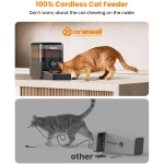oneisall Automatic Cat Feeder, WiFi Rechargeable Cordless Pet Feeder, 100 Day Battery Operated Pet Feeder, 12 Cups/3L Timed Cat Food Dispenser for Large Kibble, Smart App...