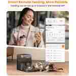 oneisall Automatic Cat Feeder, WiFi Rechargeable Cordless Pet Feeder, 100 Day Battery Operated Pet Feeder, 12 Cups/3L Timed Cat Food Dispenser for Large Kibble, Smart App...