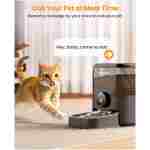 oneisall Automatic Cat Feeder, WiFi Rechargeable Cordless Pet Feeder, 100 Day Battery Operated Pet Feeder, 12 Cups/3L Timed Cat Food Dispenser for Large Kibble, Smart App...