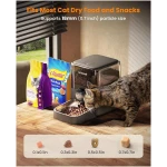 oneisall Automatic Cat Feeder, WiFi Rechargeable Cordless Pet Feeder, 100 Day Battery Operated Pet Feeder, 12 Cups/3L Timed Cat Food Dispenser for Large Kibble, Smart App...