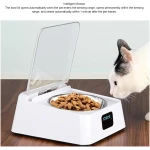 Open Lid Pet Feeder, Automatic Cat Feeder with Infrared Sensor Cover, Removable Bowl Battery Powered Intelligent Automatic Opening Lid Dog Feeder, Pet Food Dispenser for Cats...