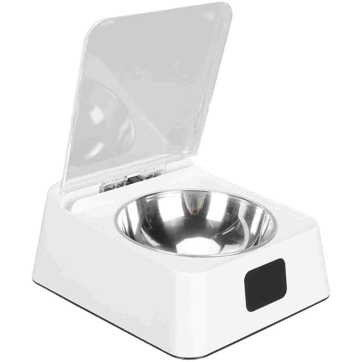 Open Lid Pet Feeder, Automatic Cat Feeder with Infrared Sensor Cover, Removable Bowl Battery Powered Intelligent Automatic Opening Lid Dog Feeder, Pet Food Dispenser for Cats...