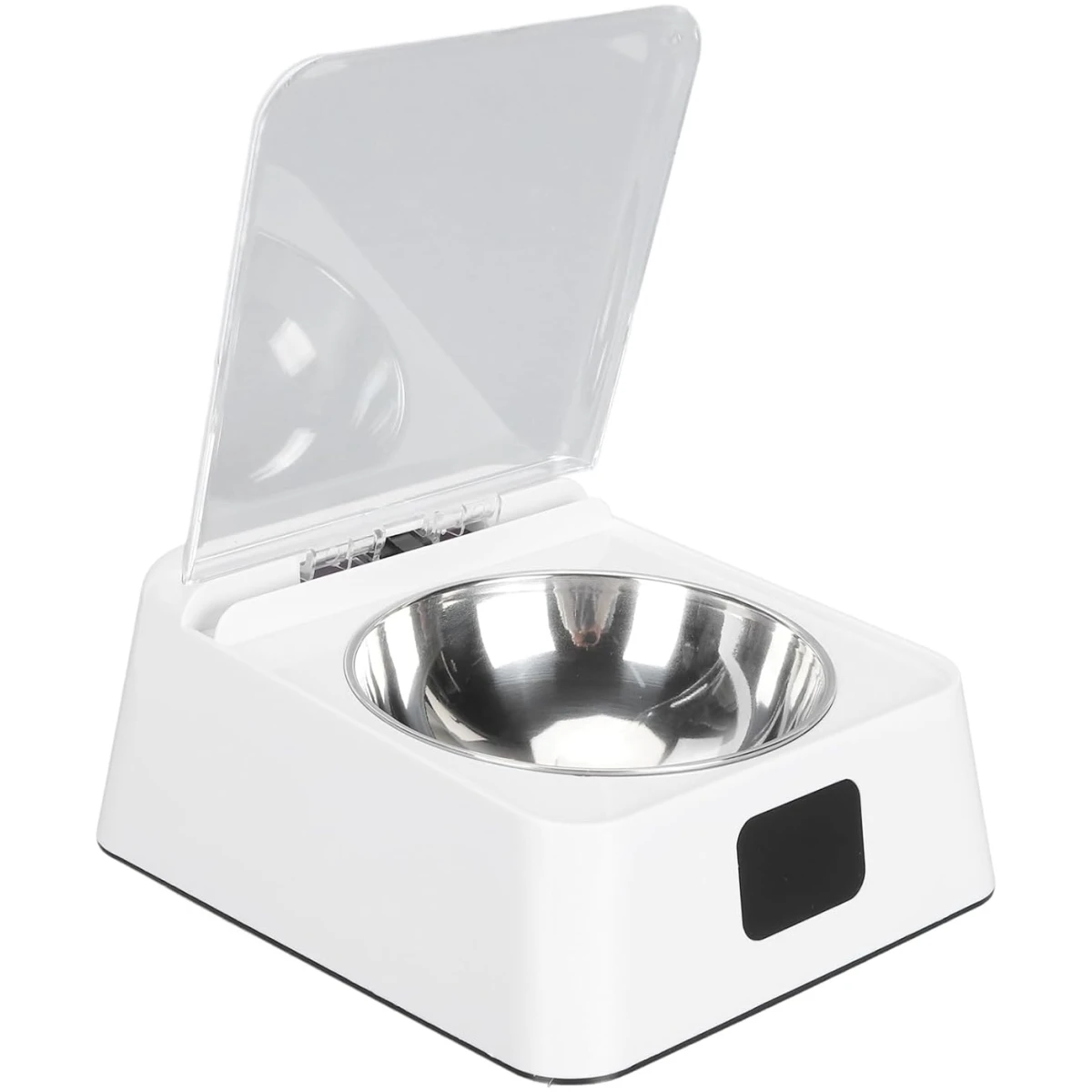 Open Lid Pet Feeder, Automatic Cat Feeder with Infrared Sensor Cover, Removable Bowl Battery Powered Intelligent Automatic Opening Lid Dog Feeder, Pet Food Dispenser for Cats...