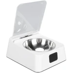 Open Lid Pet Feeder, Automatic Cat Feeder with Infrared Sensor Cover, Removable Bowl Battery Powered Intelligent Automatic Opening Lid Dog Feeder, Pet Food Dispenser for Cats...