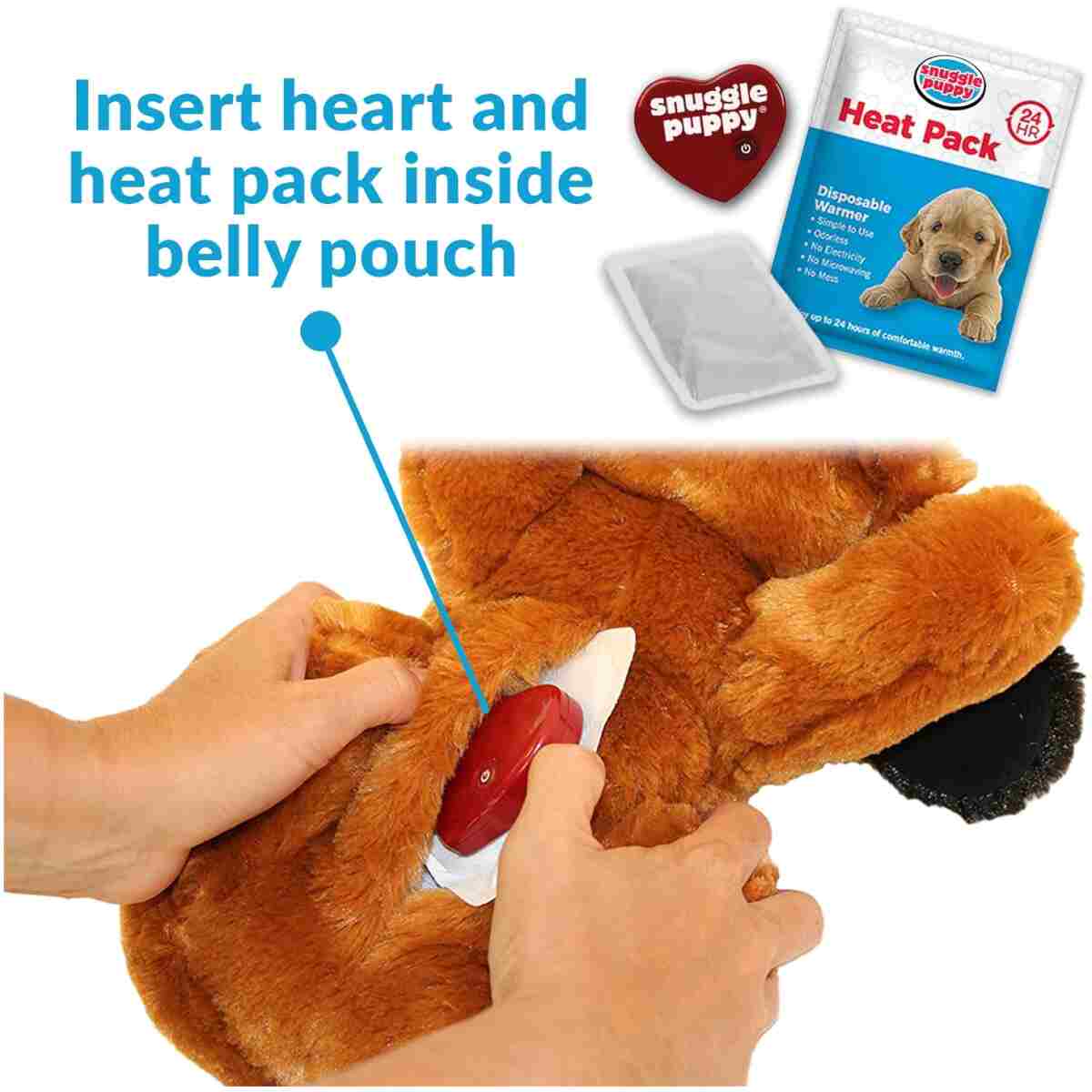 Original Snuggle Puppy Heartbeat Stuffed Dog Toy. Puppy Toy for Anxiety Relief, Calming Aid, and Comfort Toy for Behavioral Training in Golden