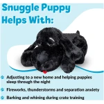 Original Snuggle Puppy Heartbeat Stuffed Toy for Dogs. Pet Anxiety Relief and Calming Aid, Comfort Toy for Behavioral Training in Black