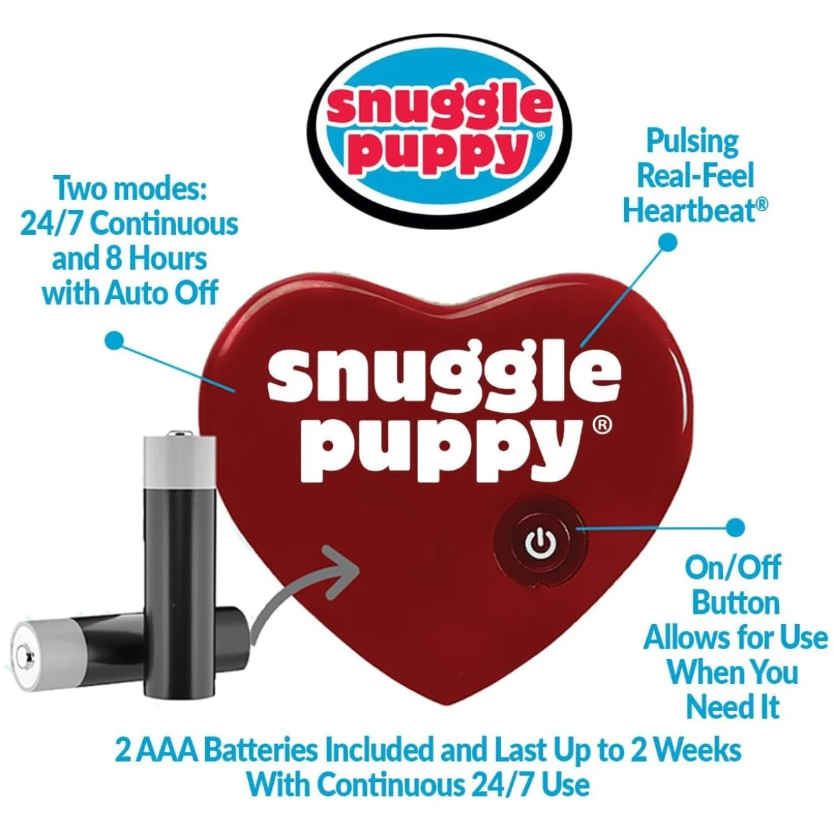 Original Snuggle Puppy Heartbeat Stuffed Toy for Dogs. Pet Anxiety Relief and Calming Aid, Comfort Toy for Behavioral Training in Black