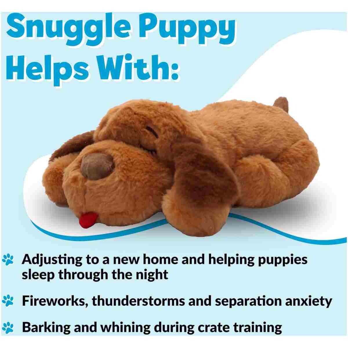 Original Snuggle Puppy Toys - Heartbeat Puppy for Dogs - Dog Plush for Anxiety Relief, Calming Aid, and Comfort Toy for Behavioral Training in Biscuit