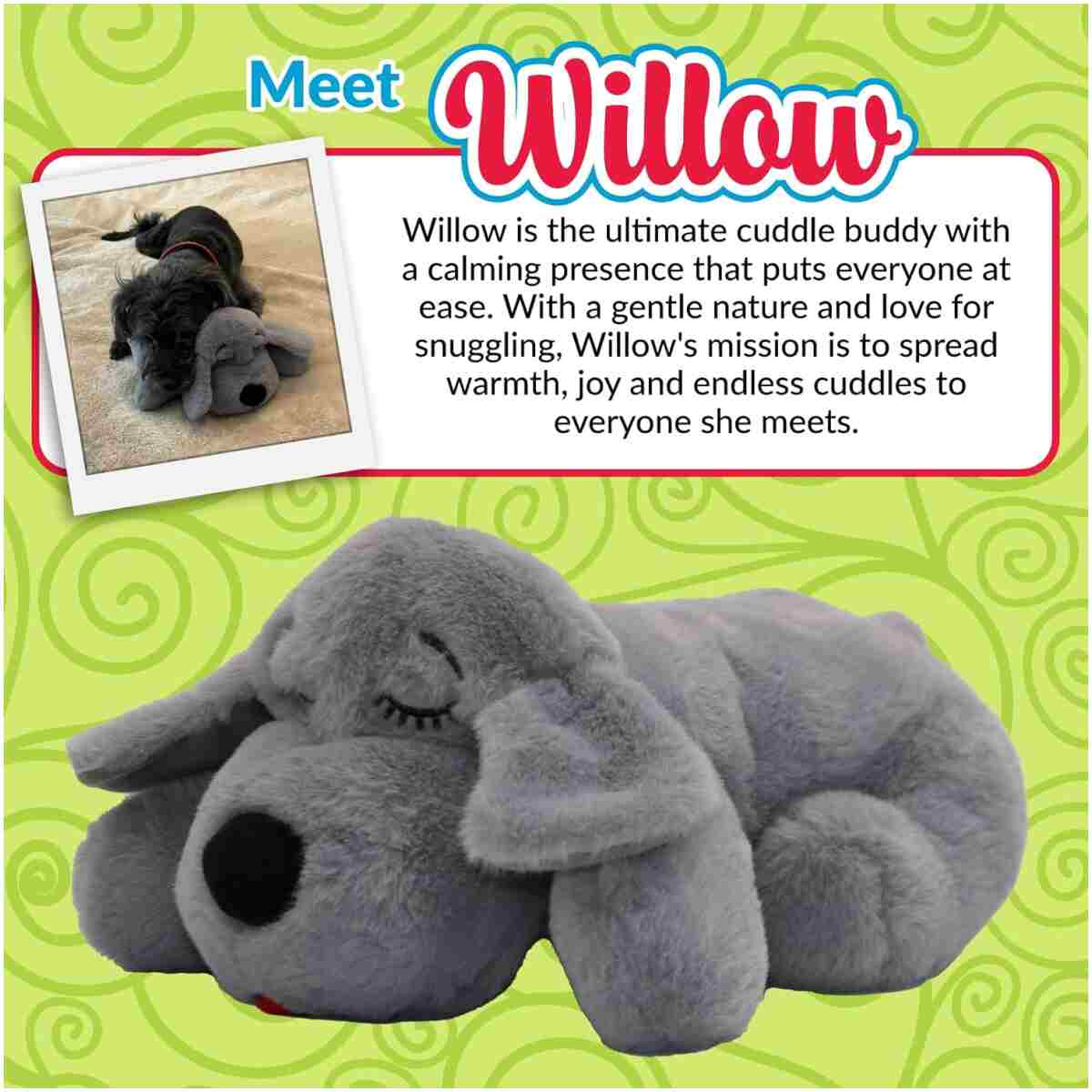 Original Snuggle Puppy Toys - Heartbeat Puppy for Dogs - Dog Plush for Anxiety Relief, Calming Aid, and Comfort Toy for Behavioral Training in Biscuit in Gray