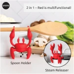 OTOTO Red the Crab Silicone Utensil Rest - Kitchen Gifts, Silicone Spoon Rest for Stove Top - Heat-Resistant Kitchen and Grill Utensil Holder - Non-Slip Spoon Holder Stove...