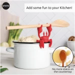 OTOTO Red the Crab Silicone Utensil Rest - Kitchen Gifts, Silicone Spoon Rest for Stove Top - Heat-Resistant Kitchen and Grill Utensil Holder - Non-Slip Spoon Holder Stove...