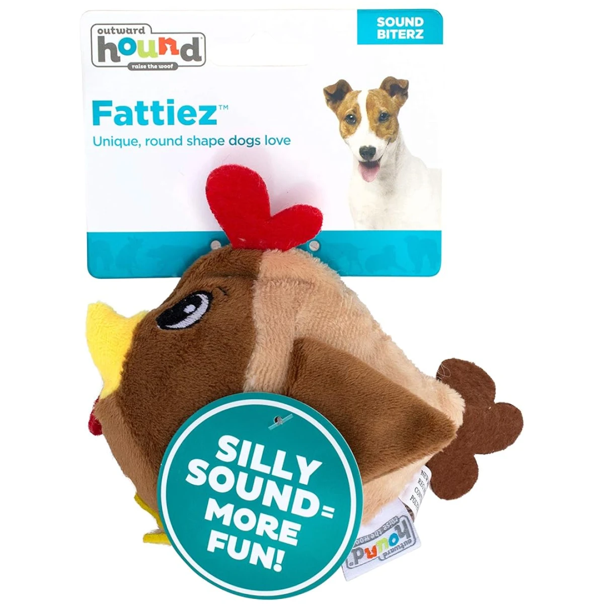 Outward Hound Fattiez Chicken Plush Squeaky Dog Toy, XS