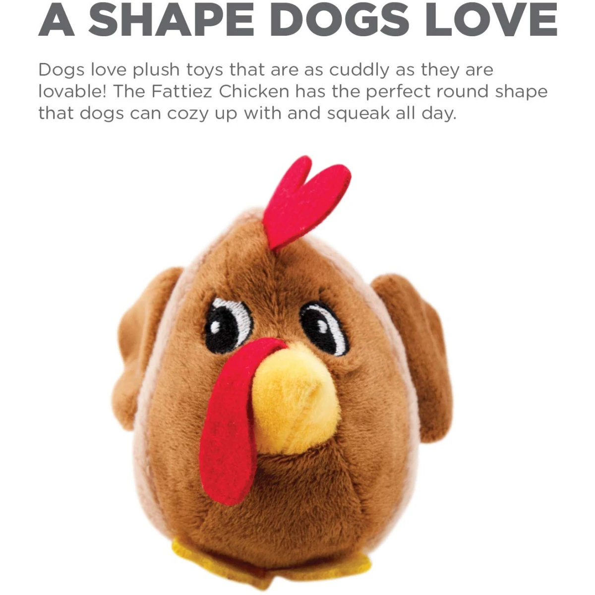Outward Hound Fattiez Chicken Plush Squeaky Dog Toy, XS