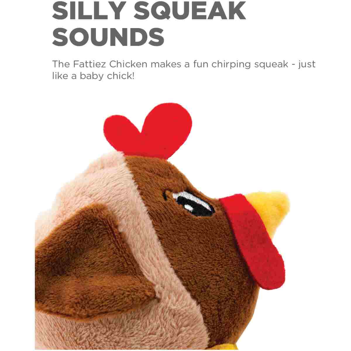 Outward Hound Fattiez Chicken Plush Squeaky Dog Toy, XS