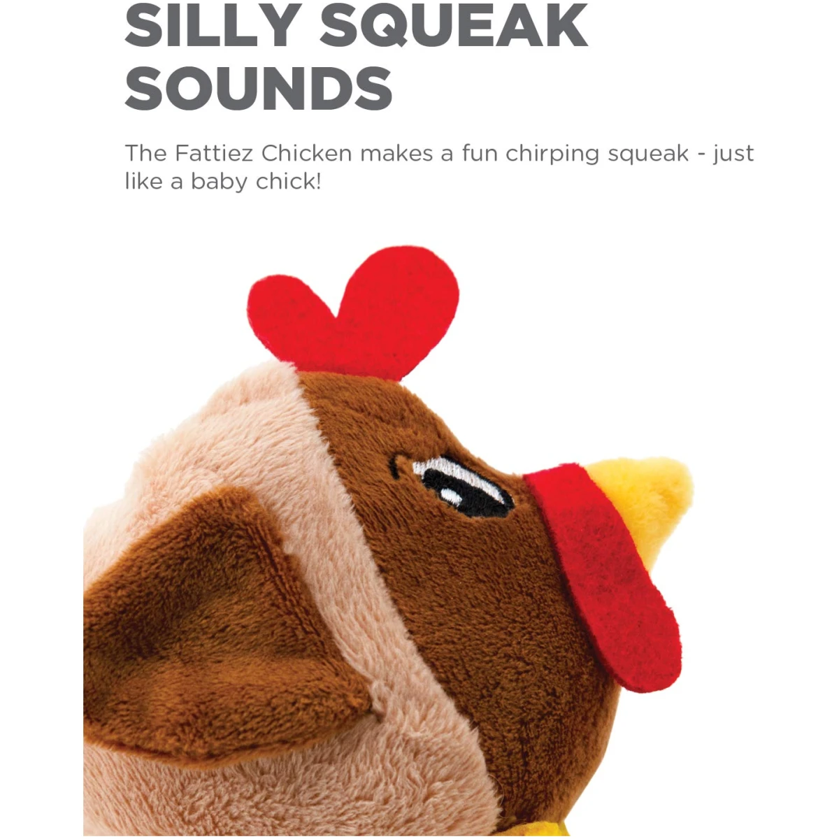 Outward Hound Fattiez Chicken Plush Squeaky Dog Toy, XS