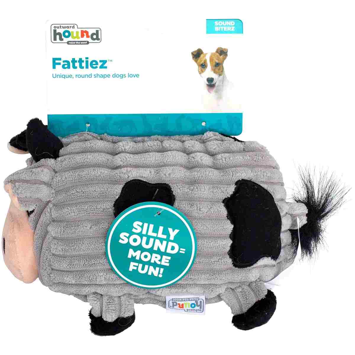 Outward Hound Fattiez Pig Plush Squeaky Dog Toy, Small