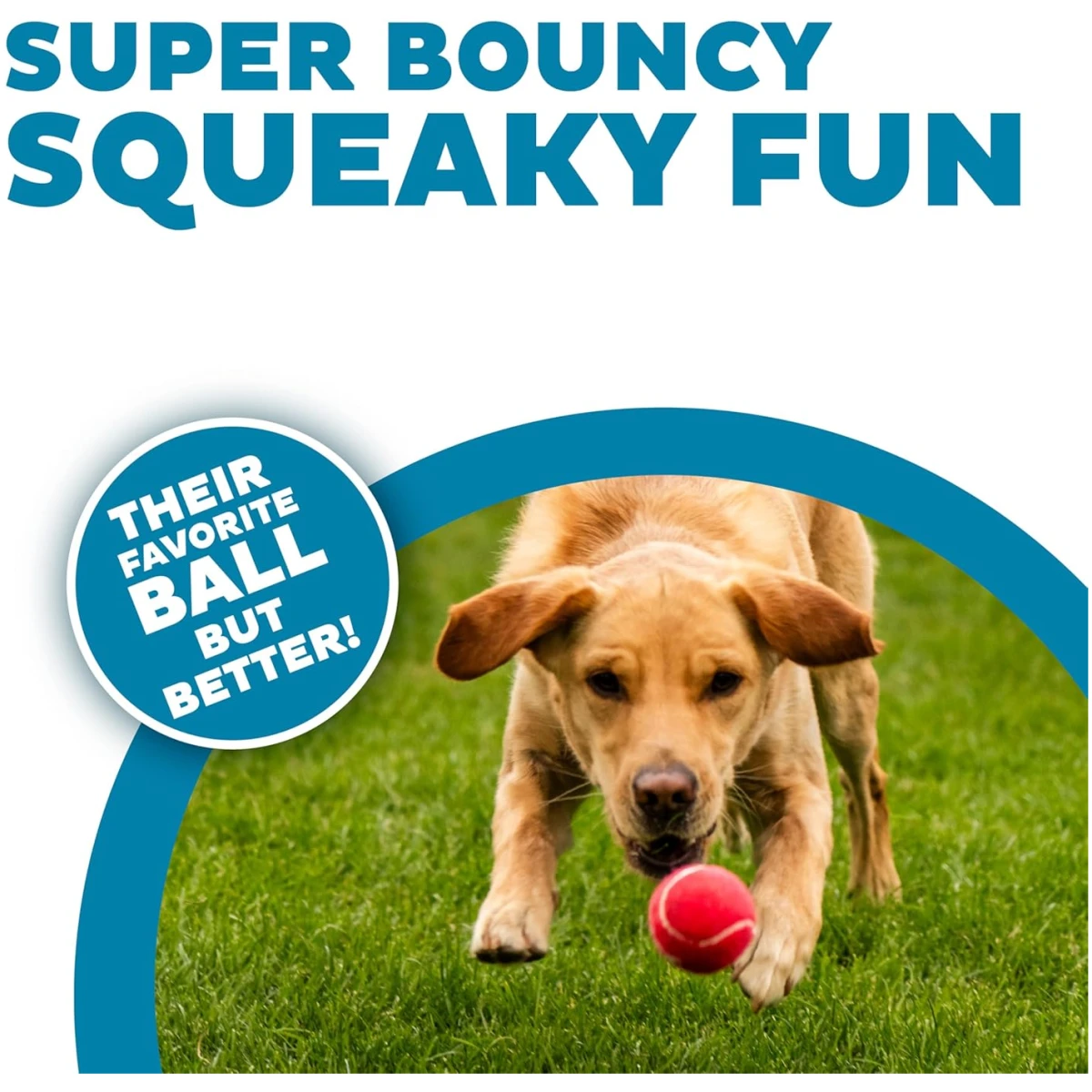 Outward Hound Squeaker Ballz Fetch Dog Toy, Medium - 4 Pack