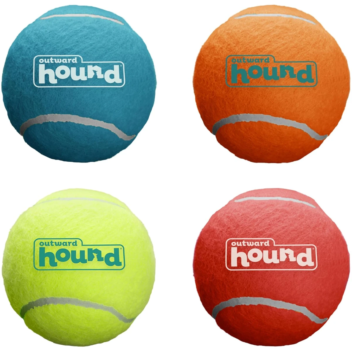 Outward Hound Squeaker Ballz Fetch Dog Toy, Medium - 4 Pack
