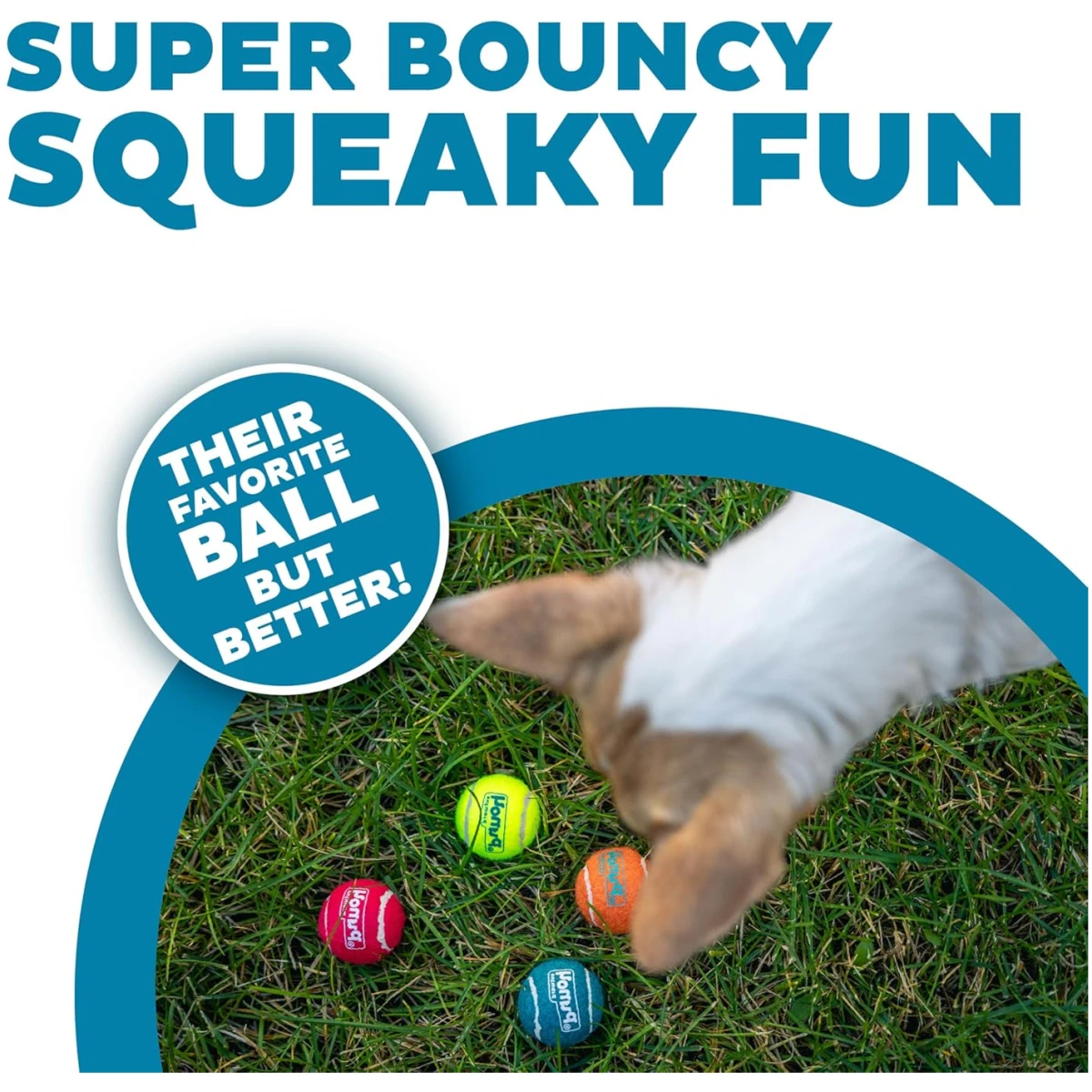 Outward Hound Squeaker Ballz Fetch Dog Toy, Medium - 4 Pack