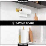 Paper Towel Holder - Self-Adhesive or Drilling, Matte Black, Upgraded Aluminum Kitchen Roll Dispenser Under Cabinet, Lighter but Stronger Than Stainless Steel!