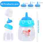 Pet Feeding Bottle,3 Pack 60ml Nursing Bottle, 3 Sizes Nipples with Ventilation Valve Resistant Tearing Perfect for Puppies, Kittens, Small Wildlife（Blue）