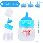Pet Feeding Bottle,3 Pack 60ml Nursing Bottle, 3 Sizes Nipples with Ventilation Valve Resistant Tearing Perfect for Puppies, Kittens, Small Wildlife（Blue）