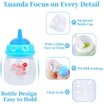 Pet Feeding Bottle,3 Pack 60ml Nursing Bottle, 3 Sizes Nipples with Ventilation Valve Resistant Tearing Perfect for Puppies, Kittens, Small Wildlife（Blue）