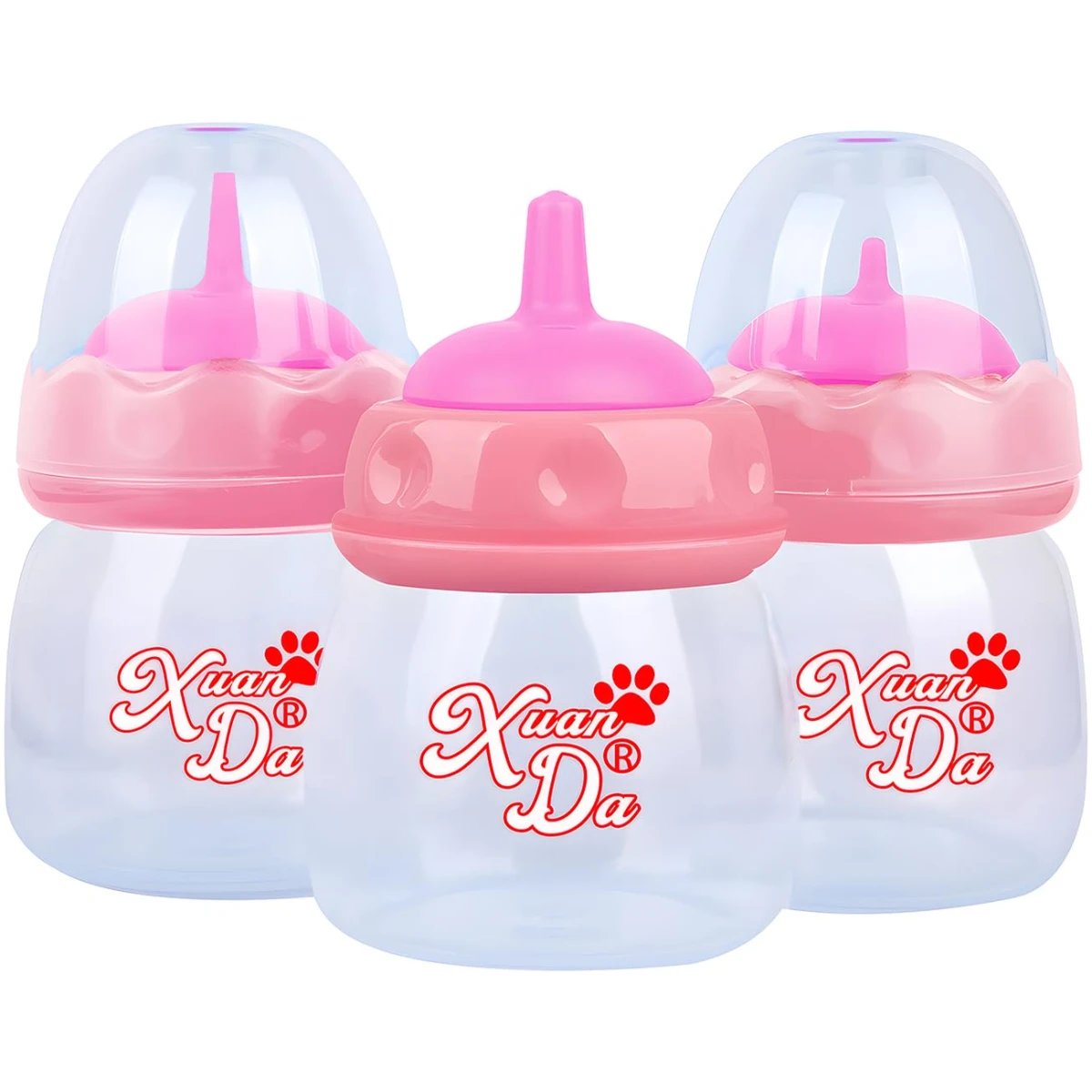 Pet Feeding Bottle,3 Pack 60ml Nursing Bottle, 3 Sizes Nipples with Ventilation Valve Resistant Tearing Perfect for Puppies, Kittens, Small Wildlife（Blue）