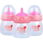 Pet Feeding Bottle,3 Pack 60ml Nursing Bottle, 3 Sizes Nipples with Ventilation Valve Resistant Tearing Perfect for Puppies, Kittens, Small Wildlife（Blue）