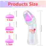 Pet Feeding Bottle,3 Pack Wide Mouth Angled Nursing Bottle, 3 Sizes Nipples with Ventilation Valve Resistant Tearing Perfect for Puppies, Kittens, Small Wildlife(Pink)