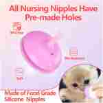 Pet Feeding Bottle,3 Pack Wide Mouth Angled Nursing Bottle, 3 Sizes Nipples with Ventilation Valve Resistant Tearing Perfect for Puppies, Kittens, Small Wildlife(Pink)