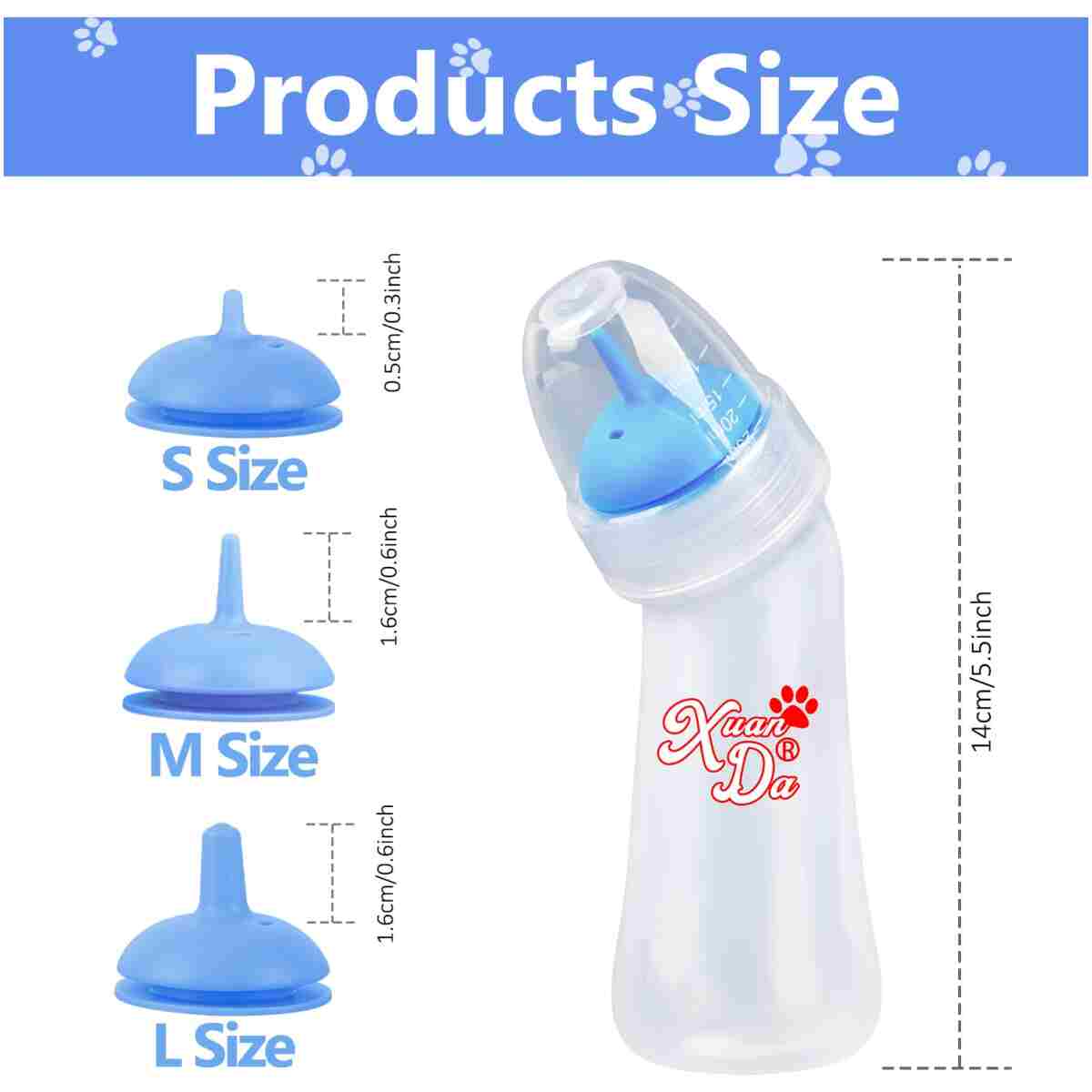 Pet Feeding Bottle,3 Pack Wide Mouth Angled Nursing Bottle, 3 Sizes Nipples with Ventilation Valve Resistant Tearing Perfect for Puppies, Kittens, Small Wildlife(Pink)
