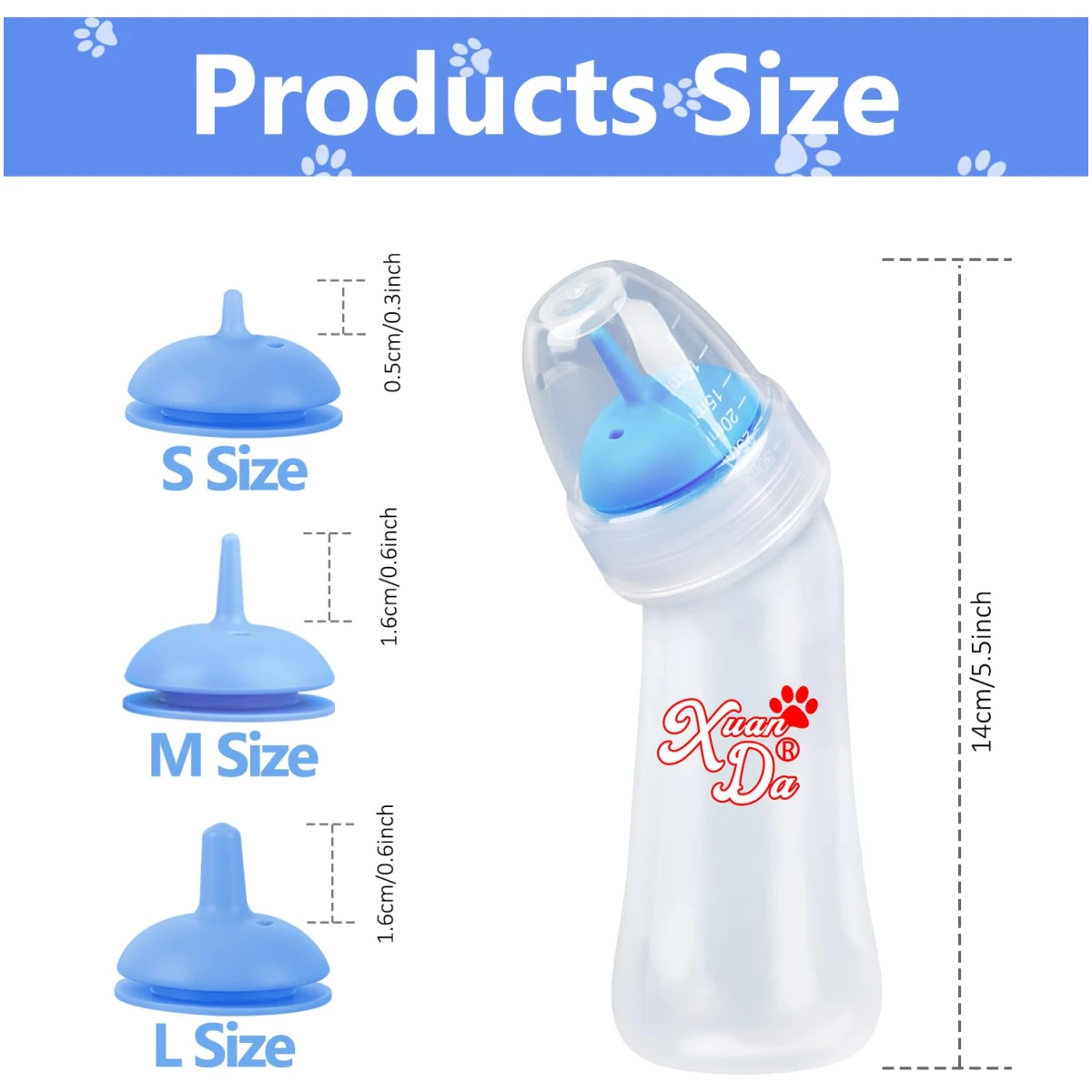 Pet Feeding Bottle,3 Pack Wide Mouth Angled Nursing Bottle, 3 Sizes Nipples with Ventilation Valve Resistant Tearing Perfect for Puppies, Kittens, Small Wildlife(Pink)